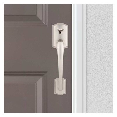 Kwikset Prescott Handle with Tustin Lever, Satin Nickel